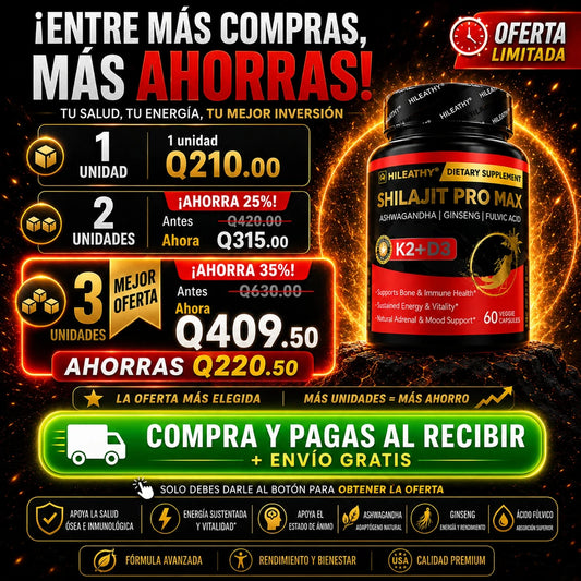 SHILAJIT PRO MAX vitaminas D3 K2 Ashwagandha Ginseng