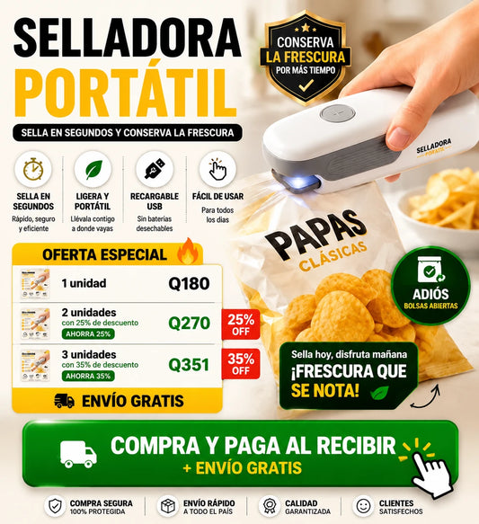 Selladora portátil  – Mantén tus Snacks Frescos