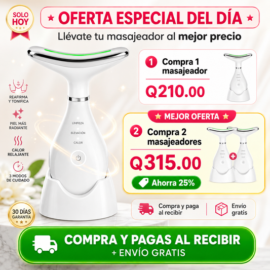 Masajeador Facial LED con Vibración - Rejuvenated Skin®